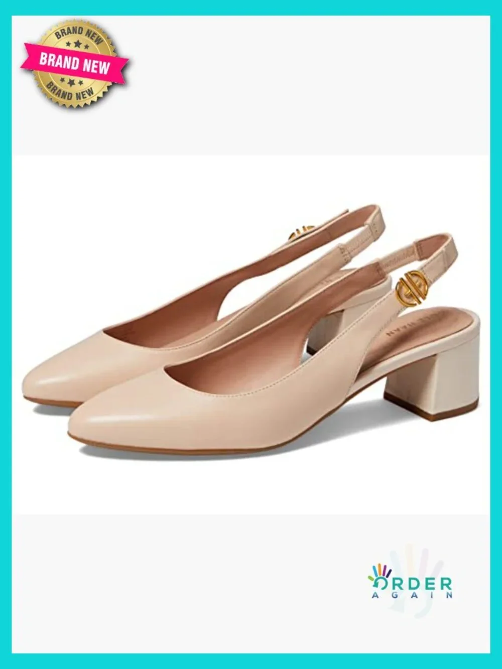 Classic Slingback Pump Block Heel Superfoam Cushioned Lightweight Business